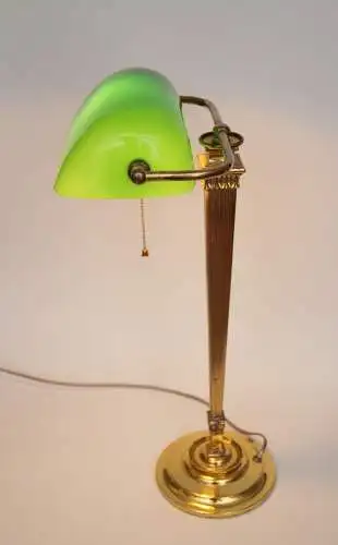 Art Deco Messinglampe "BERLINER" Bankerleuchte Unikat Schreibtisch Einzelstück