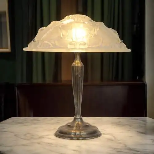 Traumhafte Art Deco Tischleuchte "CHLOE" Unikat Schreibtischlampe