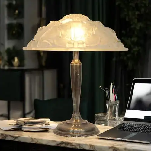 Traumhafte Art Deco Tischleuchte "CHLOE" Unikat Schreibtischlampe