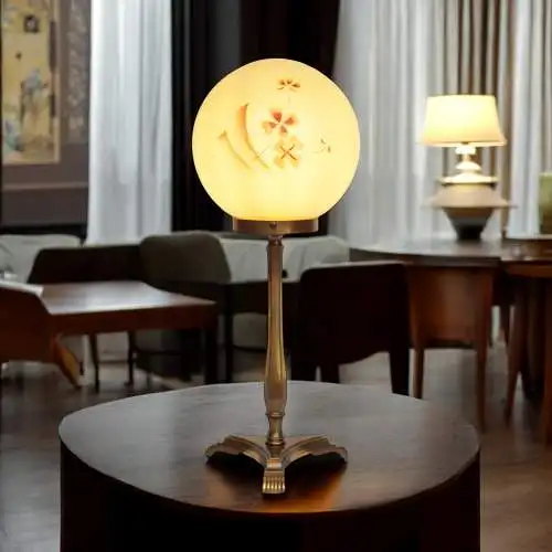 Lampe de table "MINERVA" originale Art Déco Lumières en laiton 1930