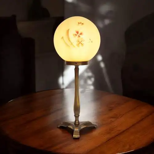 Lampe de table "MINERVA" originale Art Déco Lumières en laiton 1930