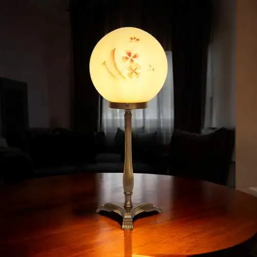 Lampe de table "MINERVA" originale Art Déco Lumières en laiton 1930