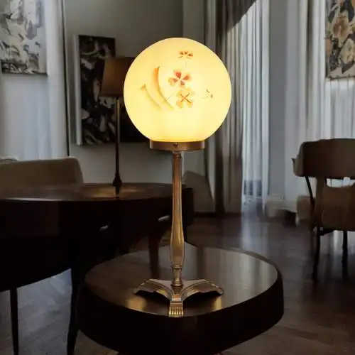 Lampe de table "MINERVA" originale Art Déco Lumières en laiton 1930