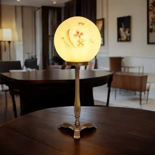 Lampe de table "MINERVA" originale Art Déco Lumières en laiton 1930