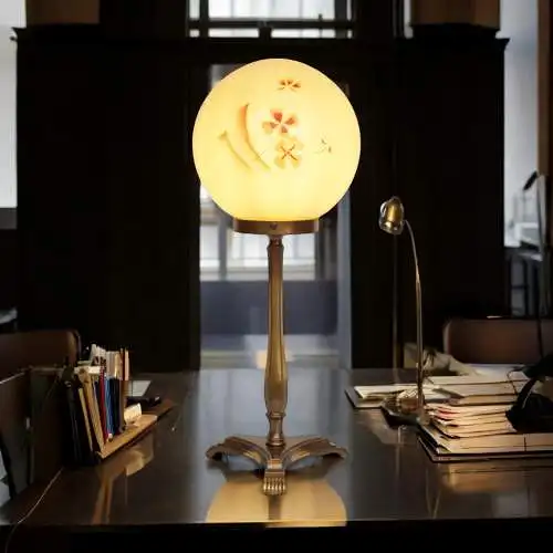 Lampe de table "MINERVA" originale Art Déco Lumières en laiton 1930