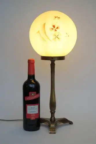 Lampe de table "MINERVA" originale Art Déco Lumières en laiton 1930