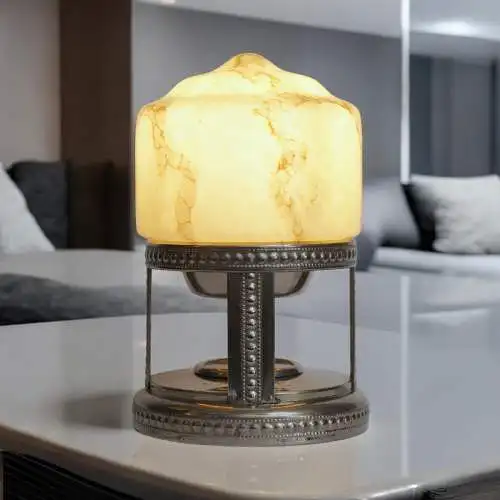 Art Déco Tischlampe "UNIQUE MARBLE" Einzelstück Tischleuchte