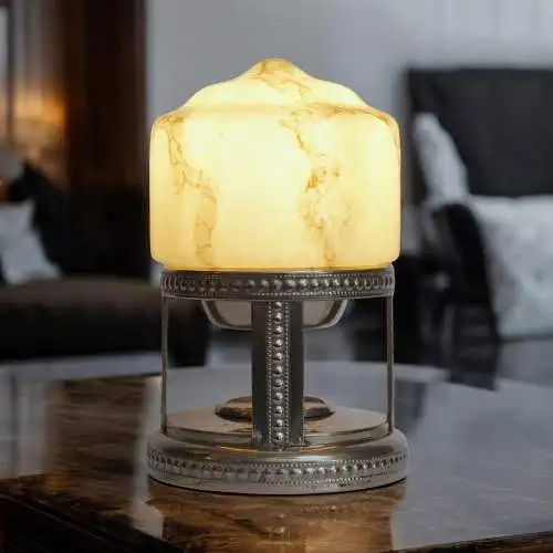 Art Déco Tischlampe "UNIQUE MARBLE" Einzelstück Tischleuchte