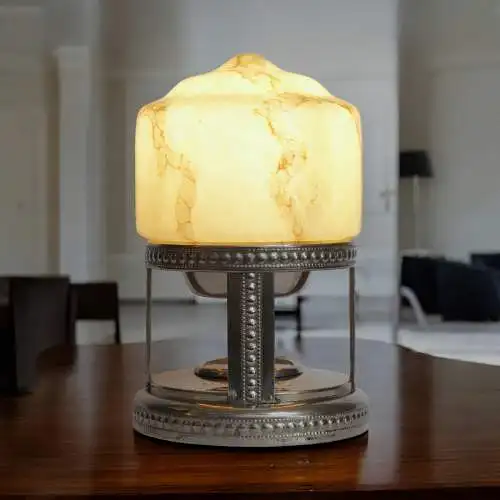 Art Déco Tischlampe "UNIQUE MARBLE" Einzelstück Tischleuchte