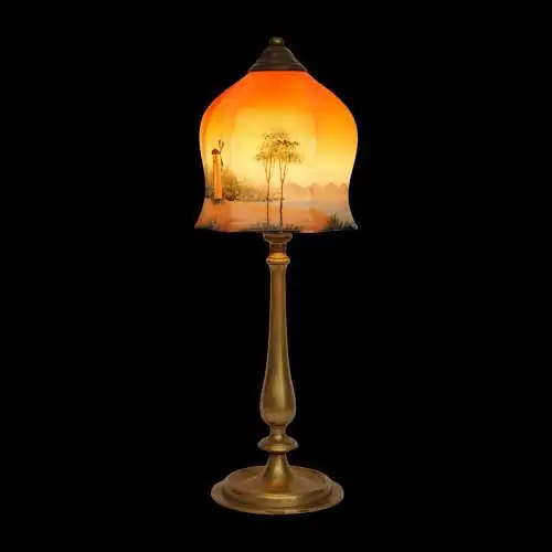 Magnifique lampe de table contemporaine lampe en laiton 1920