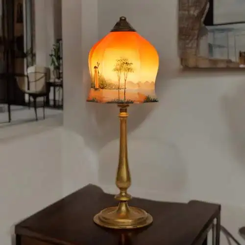 Magnifique lampe de table contemporaine lampe en laiton 1920