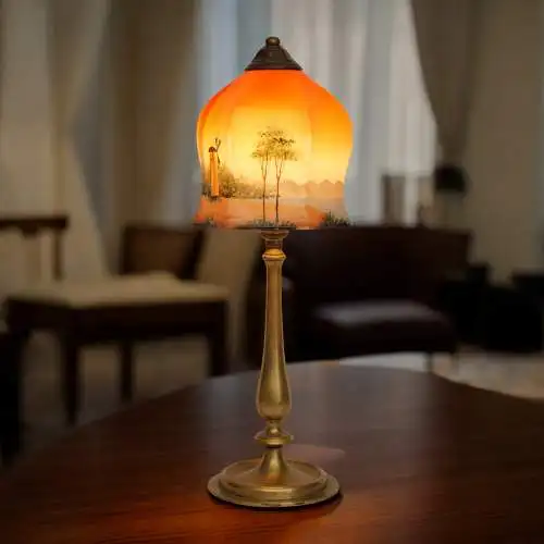 Magnifique lampe de table contemporaine lampe en laiton 1920