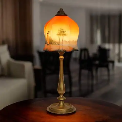 Magnifique lampe de table contemporaine lampe en laiton 1920