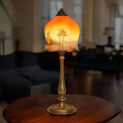 Magnifique lampe de table contemporaine lampe en laiton 1920