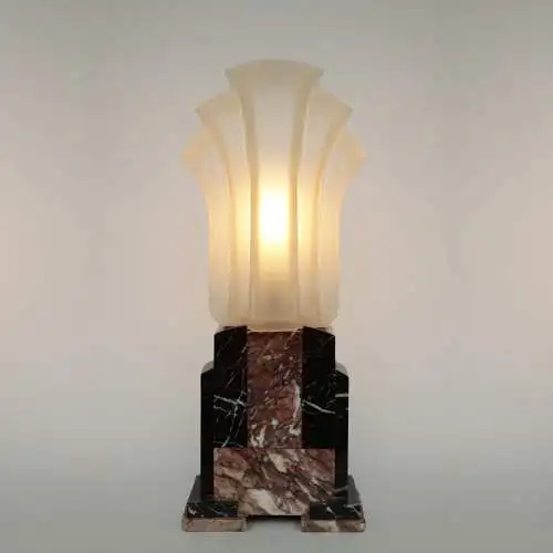 Unique Art & Crafts Art Déco Lampe de table "MARBLE CORPUS" Bureau