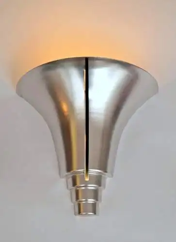 Art Deco Plafoniere Wandleuchte "TURBINE" klassisch Nickel Wandlampe Appliken