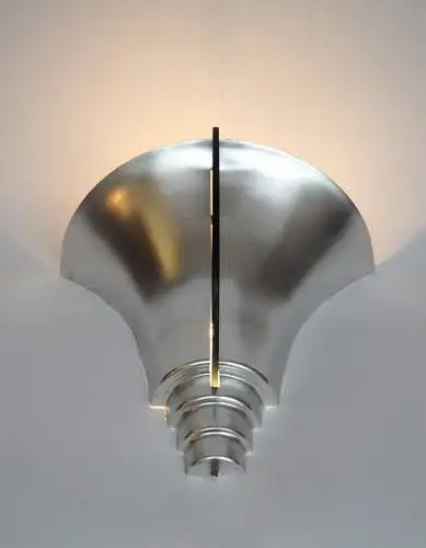 Art Deco Plafoniere Wandleuchte "TURBINE" klassisch Nickel Wandlampe Appliken