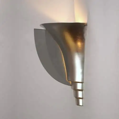 Art Deco Plafoniere Wandleuchte "TURBINE" klassisch Nickel Wandlampe Appliken