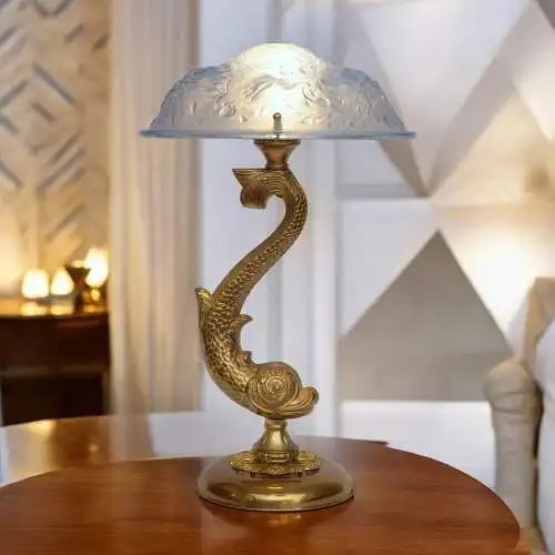 Art Deco Tischleuchte "KOI GARDEN" Unikat Tischlampe Lampe Einzelstück