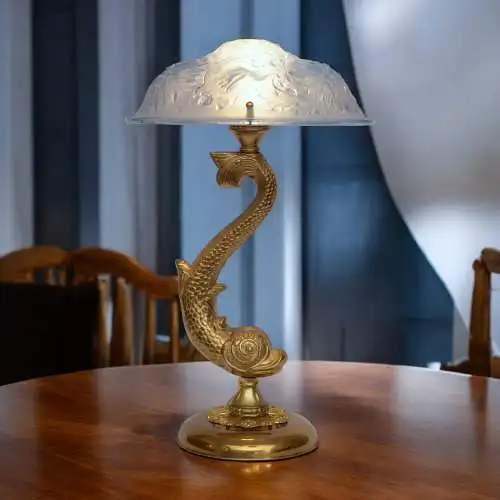 Art Deco Tischleuchte "KOI GARDEN" Unikat Tischlampe Lampe Einzelstück