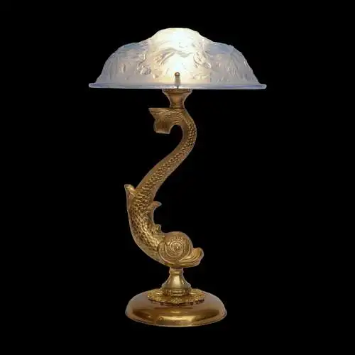 Art Deco Tischleuchte "KOI GARDEN" Unikat Tischlampe Lampe Einzelstück