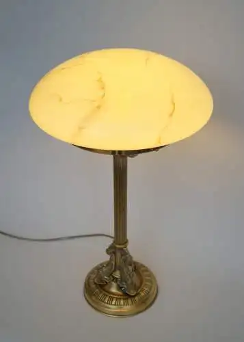 Original Berliner Art Déco Messinglampe "TROIS KOI" Kaffeehausleuchte 1920