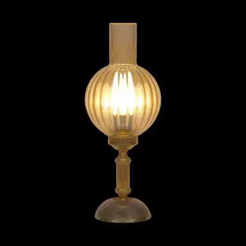 Sehr zierliche romantische Jugendstil Shabby Chic Tischleuchte Messinglampe