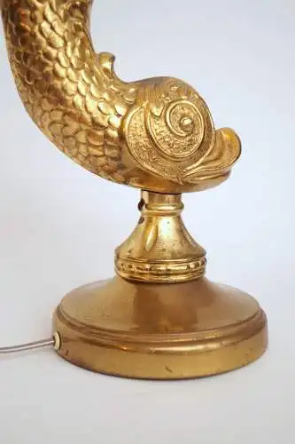 Art Deco Tischleuchte "GOLDEN CARP" Unikat Tischlampe Figurenlampe