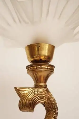 Art Deco Tischleuchte "GOLDEN CARP" Unikat Tischlampe Figurenlampe