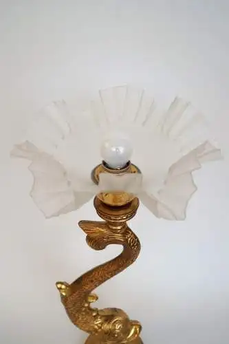 Art Deco Tischleuchte "GOLDEN CARP" Unikat Tischlampe Figurenlampe