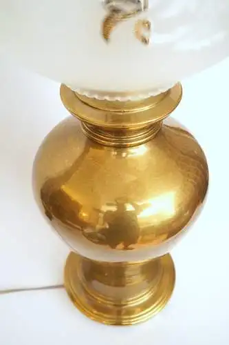 Grande lampe de table en laiton Art Nouveau "MUSSELIN" lampe unique 78 cm de haut