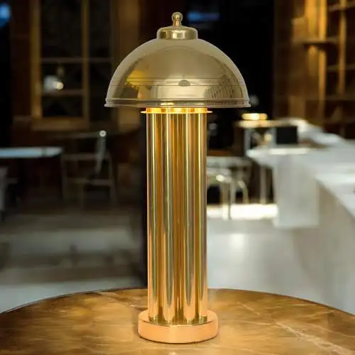 Elegante Art Deco Tischleuchte "GOLDEN PALACE" Säulenlampe Messinglampe Unikat