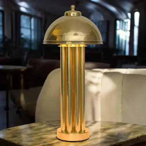 Elegante Art Deco Tischleuchte "GOLDEN PALACE" Säulenlampe Messinglampe Unikat