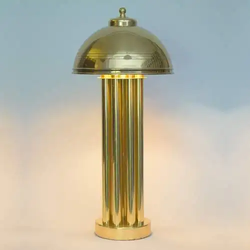 Elegante Art Deco Tischleuchte "GOLDEN PALACE" Säulenlampe Messinglampe Unikat