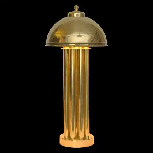 Elegante Art Deco Tischleuchte "GOLDEN PALACE" Säulenlampe Messinglampe Unikat