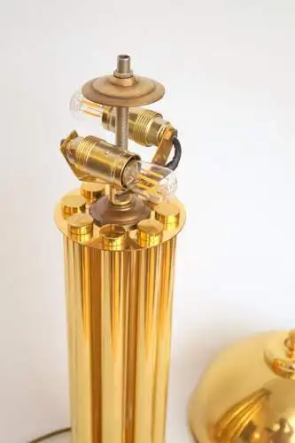 Elegante Art Deco Tischleuchte "GOLDEN PALACE" Säulenlampe Messinglampe Unikat