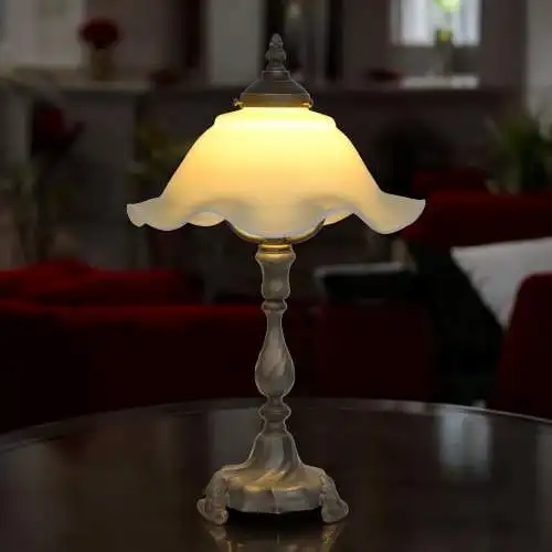 Schöne Jugendstil Tischleuchte "TINY" Zinn Unikat Lampe Tischlampe romantisch