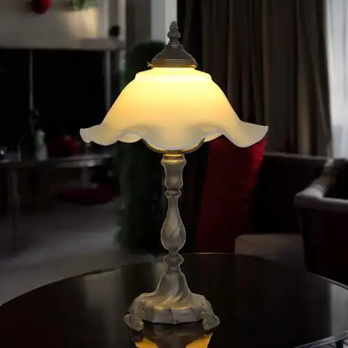 Schöne Jugendstil Tischleuchte "TINY" Zinn Unikat Lampe Tischlampe romantisch