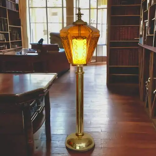 Jugendstil Bodenleuchte "HOUSE OF LORDS" Unikat Messinglampe Berlin 107cm Lampe