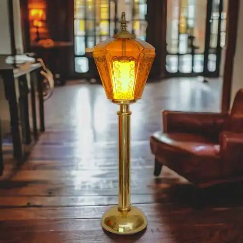 Jugendstil Bodenleuchte "HOUSE OF LORDS" Unikat Messinglampe Berlin 107cm Lampe