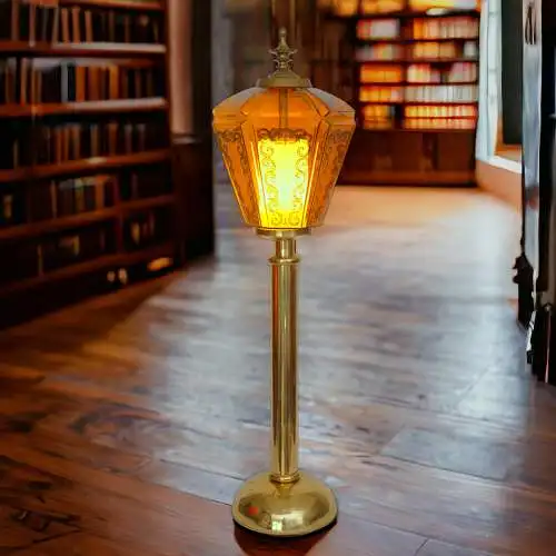 Jugendstil Bodenleuchte "HOUSE OF LORDS" Unikat Messinglampe Berlin 107cm Lampe