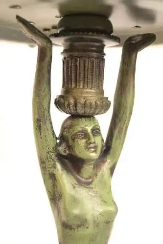 Art Déco Figurenlampe "GREEN MAIDEN" Unikat Tischlampe Tischleuchte