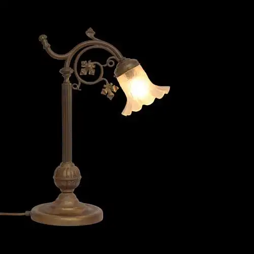 Lampe en laiton d'origine Art Nouveau Berlin Lumières de lecture Lustre en fonte 1910