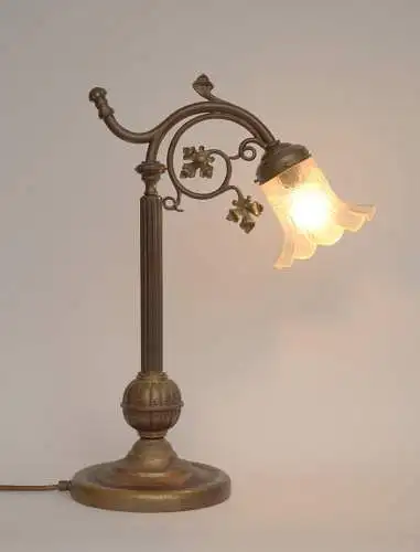 Lampe en laiton d'origine Art Nouveau Berlin Lumières de lecture Lustre en fonte 1910