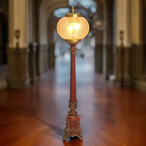 Absolut einzigartige Art Nouveau Barock Stehleuchte "CARMINE CROWN" Stehlampe