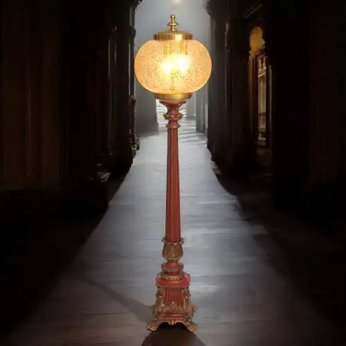 Absolut einzigartige Art Nouveau Barock Stehleuchte "CARMINE CROWN" Stehlampe