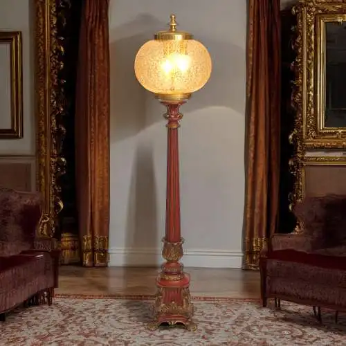 Absolut einzigartige Art Nouveau Barock Stehleuchte "CARMINE CROWN" Stehlampe