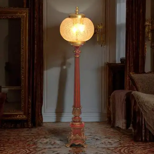 Absolut einzigartige Art Nouveau Barock Stehleuchte "CARMINE CROWN" Stehlampe