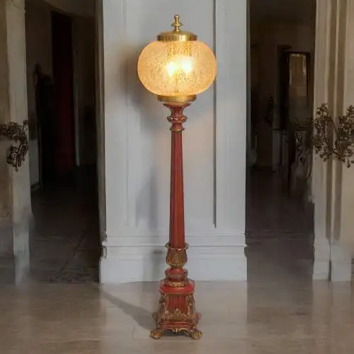 Absolut einzigartige Art Nouveau Barock Stehleuchte "CARMINE CROWN" Stehlampe