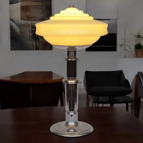 Unikat Art Déco Bauhaus Schreibtischlampe "BLACK TOP TIP" Einzelstück Tischlampe